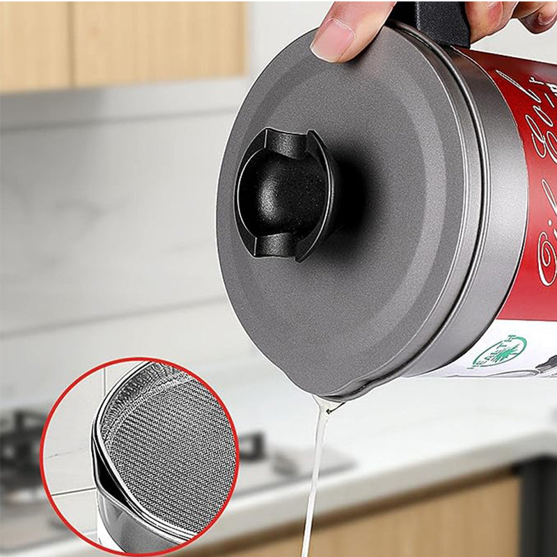 Oil Fryer Cookerwith Stainless Steel Fine Mesh With Lid Food Grade Iron Cooking Oil Filter Machine With Handle For Kitchen..