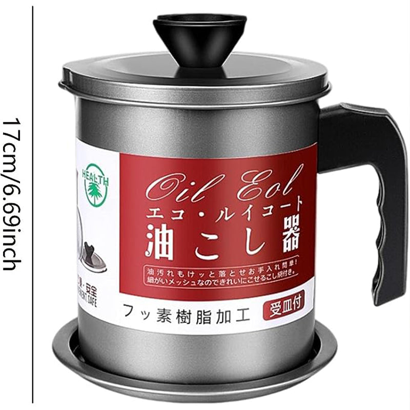 Oil Fryer Cookerwith Stainless Steel Fine Mesh With Lid Food Grade Iron Cooking Oil Filter Machine With Handle For Kitchen..
