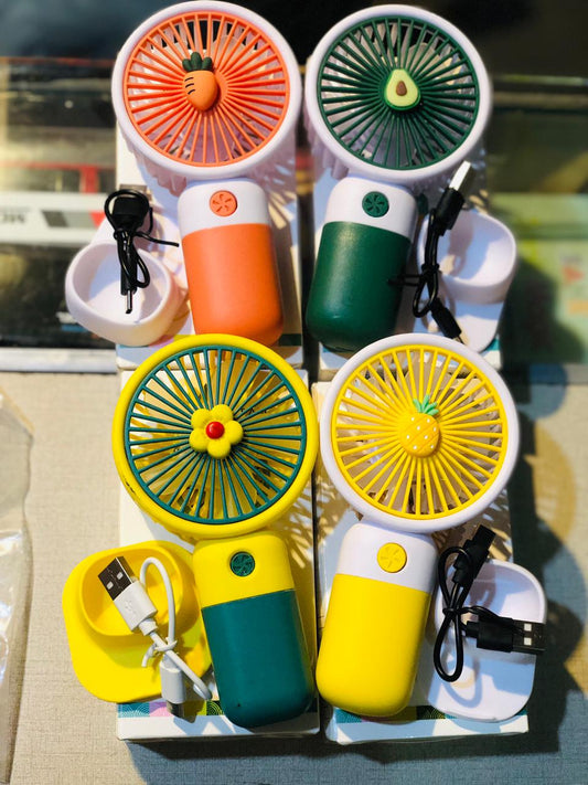 Fresh Breeze Moe Handheld Electric Fan – Cute Fruit Design Portable Mini Desk Fan